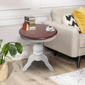 Decorative Table, Elegant Tray Accent End table, 25" x 20.5" x 20.5" (Color: White)