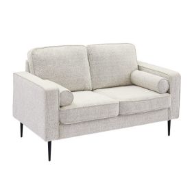 Living Room Upholstered Sofa with high-tech Fabric Surface/ Chesterfield Tufted Fabric Sofa Couch, Large-White. (Color: White, Material: Chenille)