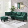 [VIDEO provided][New]90*88" Terrycloth Modern Sectional Sofa,5-Seat Practical Couch Set with Chaise Lounge,L-Shape minimalist Indoor Furniture with 3