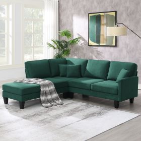 [VIDEO provided][New]90*88" Terrycloth Modern Sectional Sofa,5-Seat Practical Couch Set with Chaise Lounge,L-Shape minimalist Indoor Furniture with 3 (Color: as Pic)