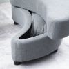Large round chair with storage linen fabric for living room hotel with cushions