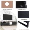 Modern TV Stand for 80'' TV with Double Storage Space, Media Console Table, Entertainment Center with Drop Down Door for Living Room, Bedroom, Home Th