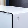 Smart Table Fridge, Multifunctional Coffee Table, Tempered Glass Table Top and Back Storage