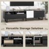 Modern TV Stand for 80'' TV with Double Storage Space, Media Console Table, Entertainment Center with Drop Down Door for Living Room, Bedroom, Home Th