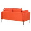 Modern Style Sofa Linen Fabric Loveseat Small Love Seats Couch for Small Spaces; Living Room; Apartment