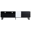 Modern TV Stand for 80'' TV with Double Storage Space, Media Console Table, Entertainment Center with Drop Down Door for Living Room, Bedroom, Home Th