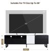 Modern TV Stand for 80'' TV with Double Storage Space, Media Console Table, Entertainment Center with Drop Down Door for Living Room, Bedroom, Home Th