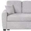 87.4"Sectional Sleeper Sofa with USB Charging Port and Plug Outlet,Pull-Out Sofa Bed with 3 Pillows, L-Shape Chaise for Living Room Small Apartment,Bl