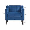 Modern Upholstered Tufted Accent Chair, Velvet Fabric Single Sofa Side Chair, Comfy Barrel Club Living Room Armchair with Solid Wood Legs for Bedroom