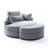 Large round chair with storage linen fabric for living room hotel with cushions