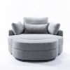 Large round chair with storage linen fabric for living room hotel with cushions
