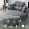 [Video] Welike Swivel Accent Barrel Modern Dark Grey Sofa Lounge Club Big Round Chair with Storage Ottoman Linen Fabric for Living Room Hotel with Pil