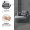 [Video] Welike Swivel Accent Barrel Modern Dark Grey Sofa Lounge Club Big Round Chair with Storage Ottoman Linen Fabric for Living Room Hotel with Pil