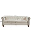 Classic Traditional Living Room Upholstered Sofa with high-tech Fabric Surface/ Chesterfield Tufted Fabric Sofa Couch