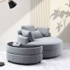 Large round chair with storage linen fabric for living room hotel with cushions