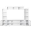 ON-TREND Minimalism Style Entertainment Wall Unit with Bridge, Modern TV Console Table for TVs Up to 70", Multifunctional TV Stand with Tempered Glass