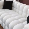 62.2length ,35.83" deepth ,human body structure for USA people, marshmallow sofa,boucle sofa ,White color,3 seater
