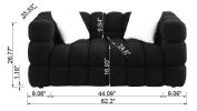62.2length ,35.83" deepth ,human body structure for USA people, marshmallow sofa,boucle sofa ,White color,3 seater
