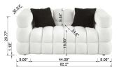 62.2length ,35.83" deepth ,human body structure for USA people, marshmallow sofa,boucle sofa ,White color,3 seater