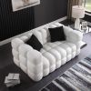 62.2length ,35.83" deepth ,human body structure for USA people, marshmallow sofa,boucle sofa ,White color,3 seater