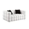 62.2length ,35.83" deepth ,human body structure for USA people, marshmallow sofa,boucle sofa ,White color,3 seater