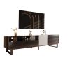 Modern TV Stand for 80'' TV with Double Storage Space, Media Console Table, Entertainment Center with Drop Down Door for Living Room, Bedroom, Home Th