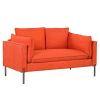 Modern Style Sofa Linen Fabric Loveseat Small Love Seats Couch for Small Spaces; Living Room; Apartment