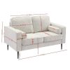 Living Room Upholstered Sofa with high-tech Fabric Surface/ Chesterfield Tufted Fabric Sofa Couch, Large-White.