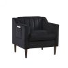 Modern Upholstered Tufted Accent Chair, Velvet Fabric Single Sofa Side Chair, Comfy Barrel Club Living Room Armchair with Solid Wood Legs for Bedroom