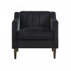 Modern Upholstered Tufted Accent Chair, Velvet Fabric Single Sofa Side Chair, Comfy Barrel Club Living Room Armchair with Solid Wood Legs for Bedroom