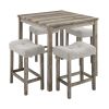 Dining Table, Bar Table and Chairs Set, 5 Piece Dining Table Set, Industrial Breakfast Table Set, for Living Room, Dining Room, Game Room