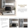 ON-TREND High Gloss TV Stand with Ample Storage Space, Media Console for TVs Up to 75", Versatile Entertainment Center with Wall Mounted Floating Stor