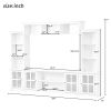 ON-TREND Minimalism Style Entertainment Wall Unit with Bridge, Modern TV Console Table for TVs Up to 70", Multifunctional TV Stand with Tempered Glass
